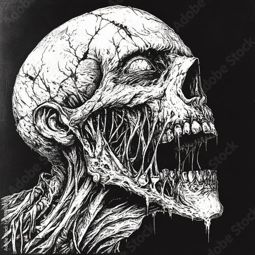 Wallpaper Mural Ghoul black and white illustration Torontodigital.ca