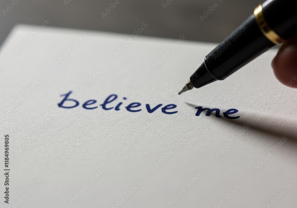 Handwriting the words Handwriting the words
