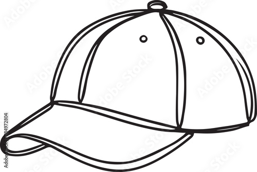 Cap Icon in Line Art – Minimalist Vector Illustration