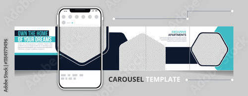 Real Estate Carousel Template Social Media Post creative design