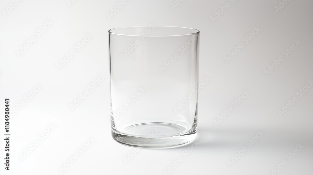 A Clear Glass Sitting on a White Surface Against a Plain Background - Generative AI A Clear Glass Sitting on a White Surface Against a Plain Background - Generative AI