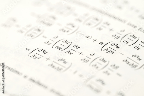 Mathematical Equations and Derivatives on a White Page photo