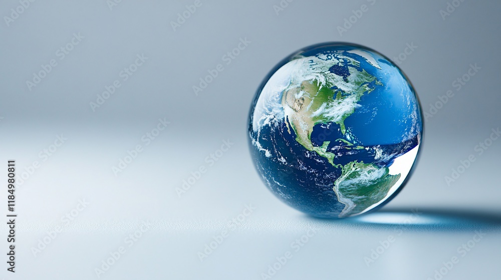 Fototapeta premium Glass globe showing North and Central America.