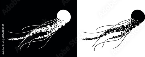 Jellyfish logo. Isolated jellyfish on white background photo