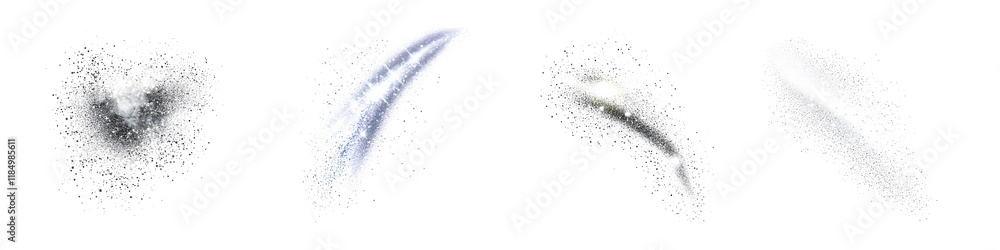 Set of Sparkling Dust and Glittering Particle Trails for Magical Effects Set of Sparkling Dust and Glittering Particle Trails for Magical Effects