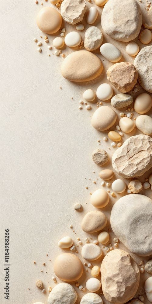 Concept photo of beige zen stones with space for text, stone photography Concept photo of beige zen stones with space for text, stone photography
