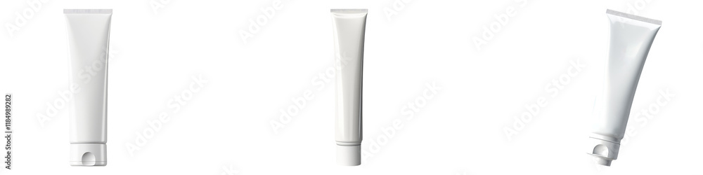 Toothpaste tube mockup isolated on transparent background, Set of Toothpaste tube mockup isolated on transparent background, Set of