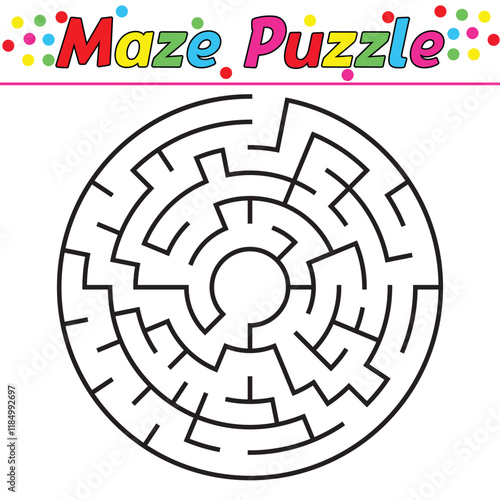 Kids riddle maze puzzle labyrinth vector illustration