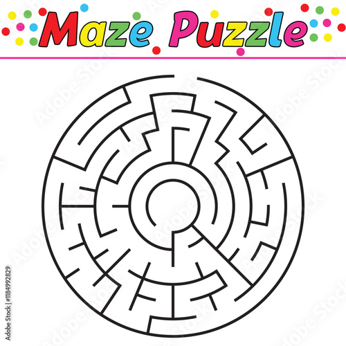 Kids riddle maze puzzle labyrinth vector illustration