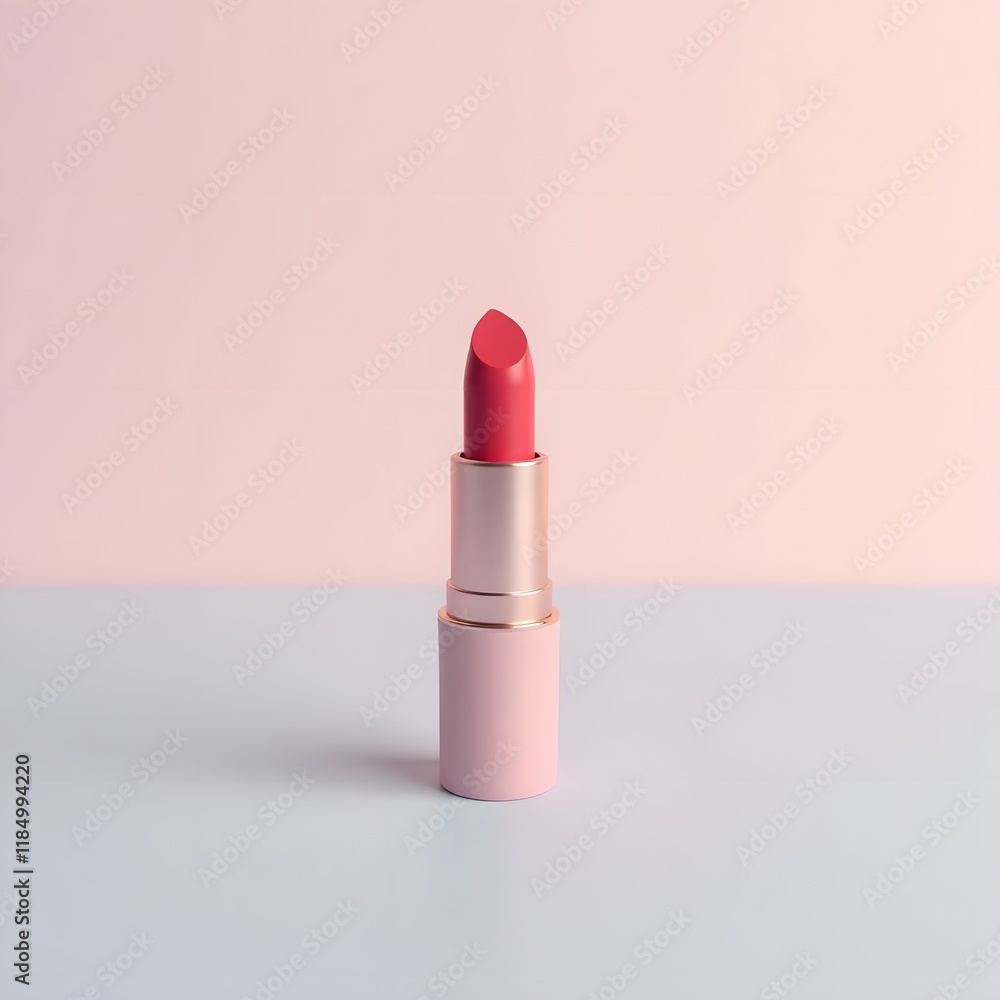 Tranquil Beauty A Vibrant Lipstick on Soft Pastel Background Tranquil Beauty A Vibrant Lipstick on Soft Pastel Background