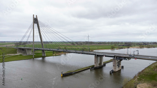 Aerial photo of cable-stayed 