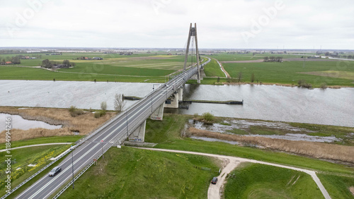 Aerial photo of cable-stayed 