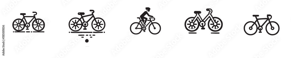 Vector collection of bicycle silhouettes Vector collection of bicycle silhouettes