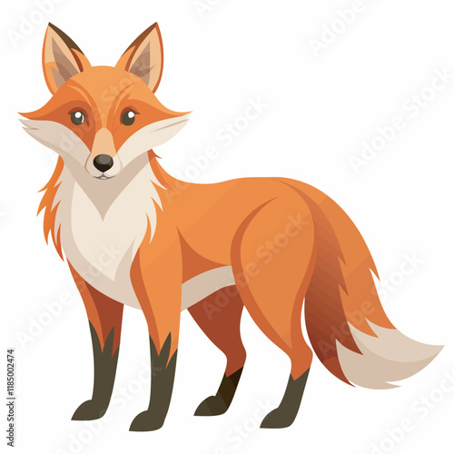 Cute cartoon fox se. Cartoon animal character design. Flat vector illustration isolated on a white background.