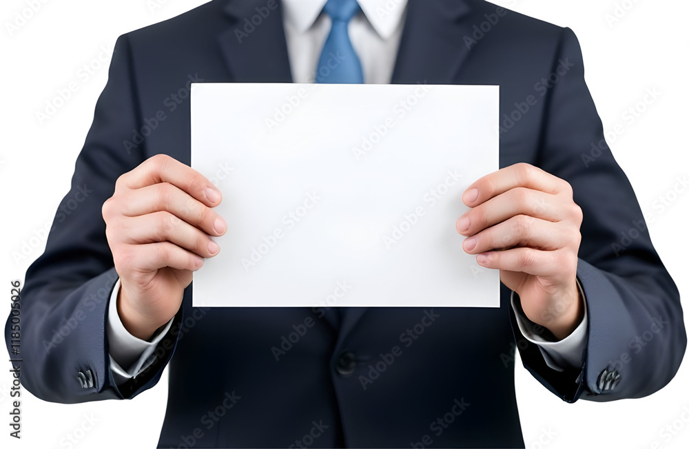 Businessperson Holding a Blank Paper Businessperson Holding a Blank Paper