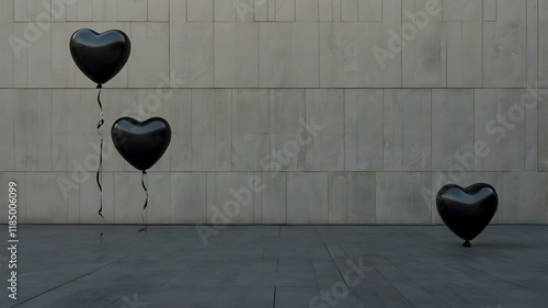 Minimal Elegance: Floating Silver Balloons in a Modern Space