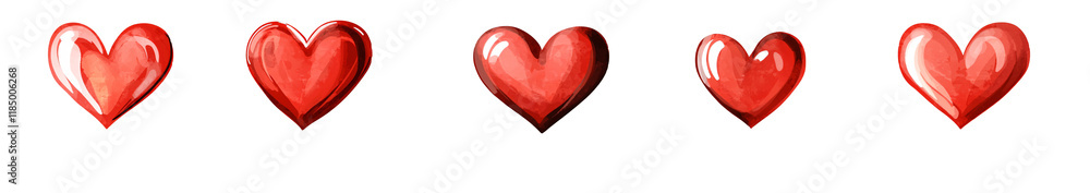 red heart icons set png isolated transparent red heart icons set png isolated transparent