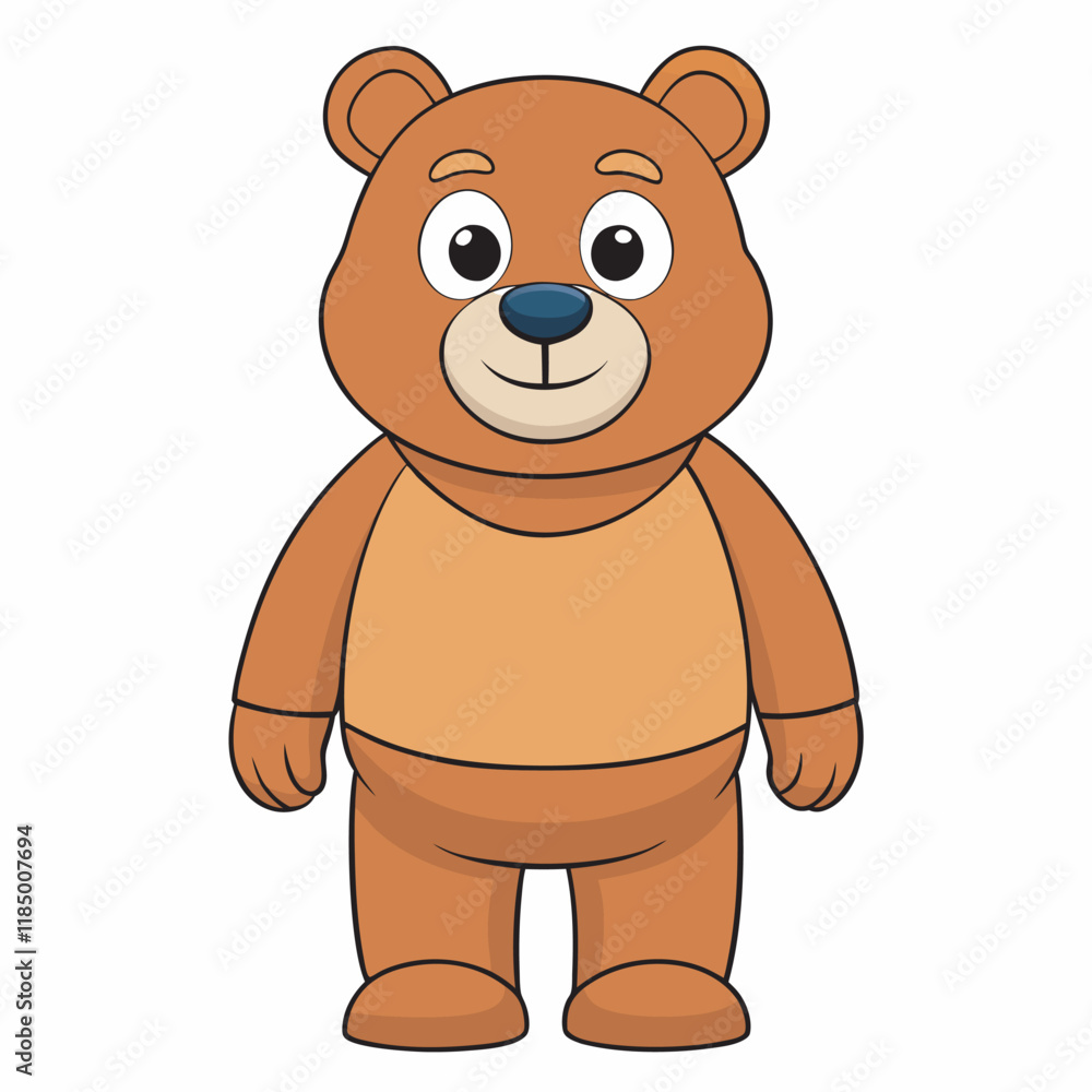 Wild brown bear cartoon character flat vector illustrations set and isolated on a white background. Wild brown bear cartoon character flat vector illustrations set and isolated on a white background.