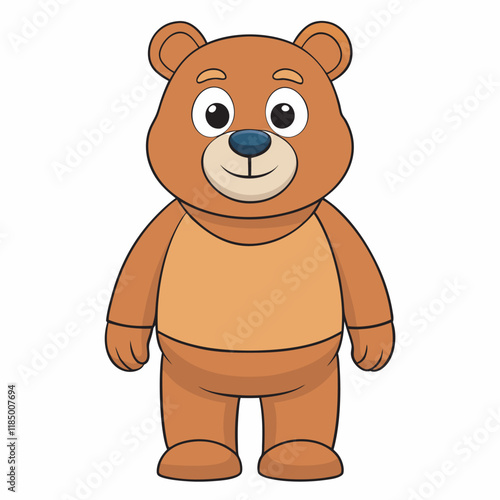 Wild brown bear cartoon character flat vector illustrations set and isolated on a white background.