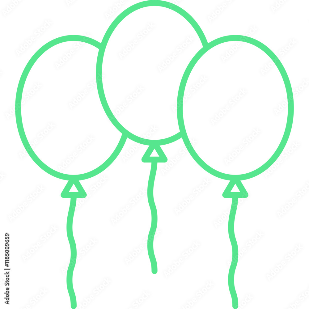 Balloons icon single vector illustration Balloons icon single vector illustration
