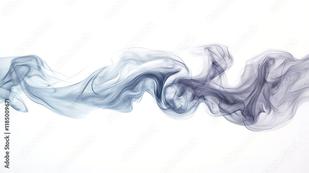 Obraz premium isolated smoking cigarette on white background with full smoke perfect for mockups and graphic design projects 