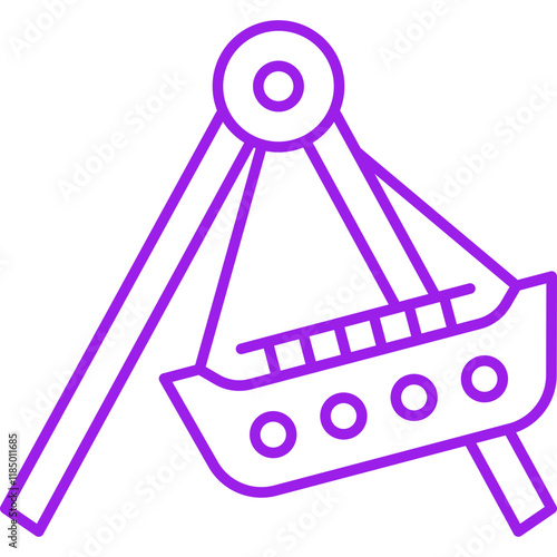 Boat Swing icon single vector illustration