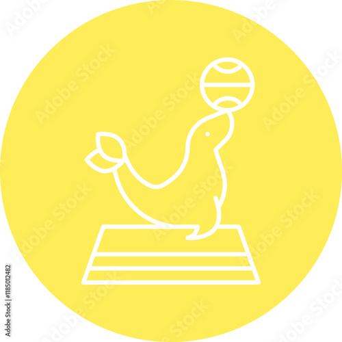 Sea Dog Performing icon single vector illustration