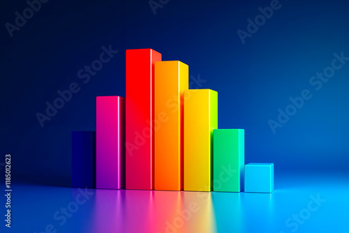 A colorful bar chart on a blue background Free Download A colorful bar chart on a blue background - GFXLoad