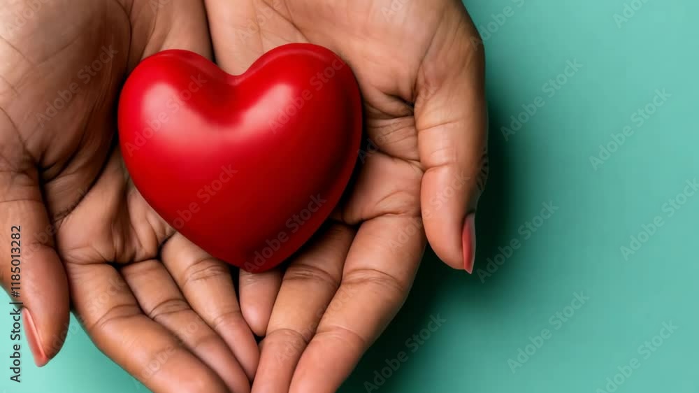 Woman holding red heart in hands. Love, help, social responsibility, donation, charity, volunteering, gratitude, appreciate, world heart day concept Woman holding red heart in hands. Love, help, social responsibility, donation, charity, volunteering, gratitude, appreciate, world heart day concept