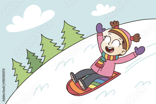 children on sledge