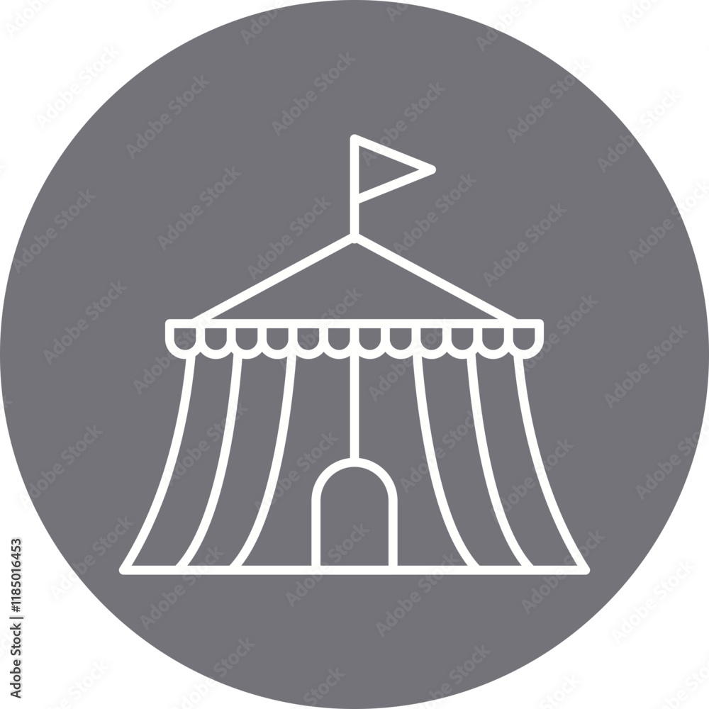 Circus Tent II icon single vector illustration Circus Tent II icon single vector illustration