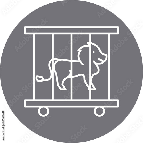 Lion in Cage icon single vector illustration photo