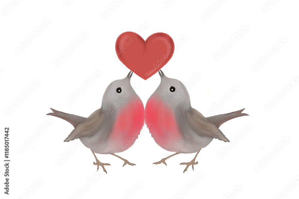 Valentine's Day illustration, Valentine's Day set isolated on white background. Hand drawn illustration. Valentine's Day illustration, Valentine's Day set isolated on white background. Hand drawn illustration.