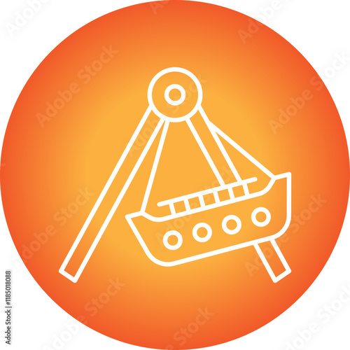 Boat Swing icon single vector illustration