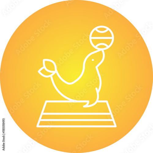 Sea Dog Performing icon single vector illustration