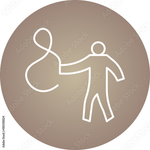 Man with Ribbon icon single vector illustration