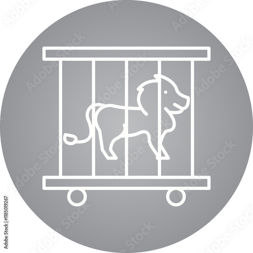 Lion in Cage icon single vector illustration