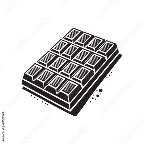 Minimalist Chocolate Bar Silhouette - Vector of Chocolate Bar- Illustration of Chocolate Bar.