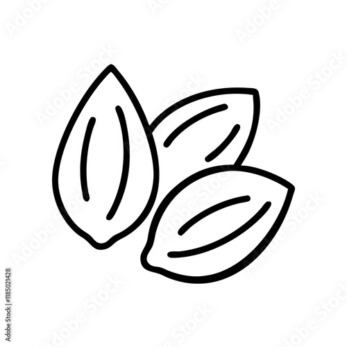 Simple icon of almonds, representing health and nutrition
