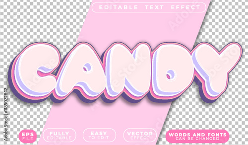Candy Sugar Sweet Yummy Cute Fully Editable Vector Text File