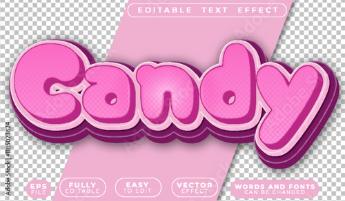 Candy Sugar Sweet Yummy Cute Fully Editable Vector Text File