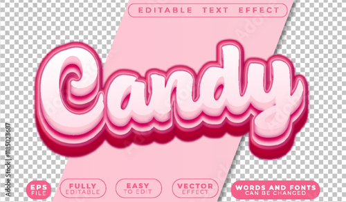 Candy Sugar Sweet Yummy Cute Fully Editable Vector Text File