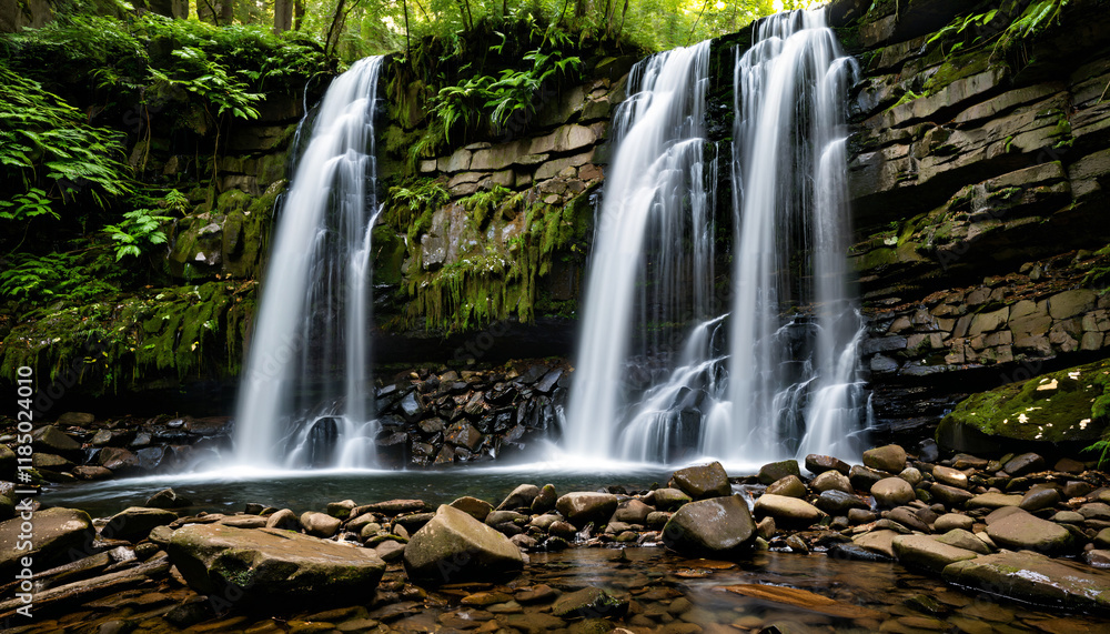 Fototapeta premium Serenity in the Forest Waterfall