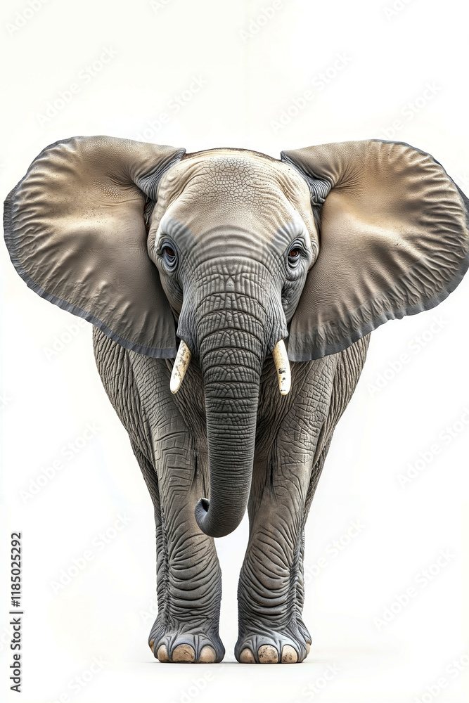 Obraz premium A statue of an elephant standing in front of a white background
