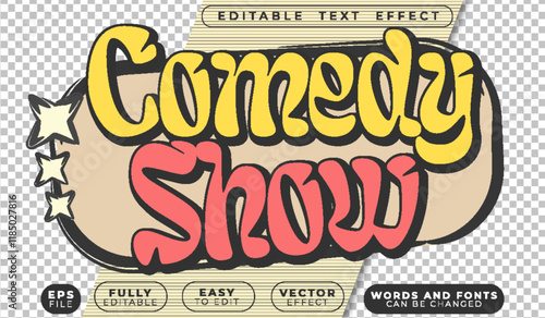 Retro Comedy Show Sitcom Fully Editable Vector Text File