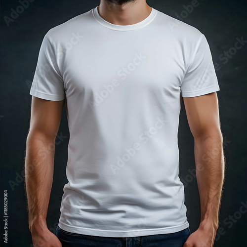 white tshirt mock up with no graphics hyper realistic tshit torso only view photo