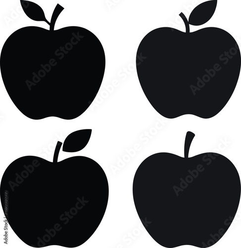 Set of apple silhouettes icons vector illustration