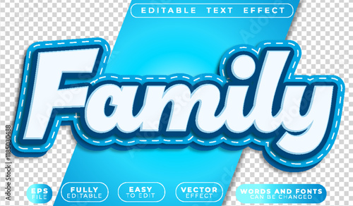Blue Family Parents Fully Editable Vector Text File