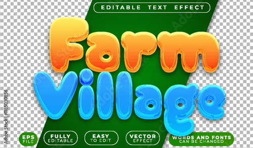 Farm Farmer Farmhouse Fully Editable Vector Text File