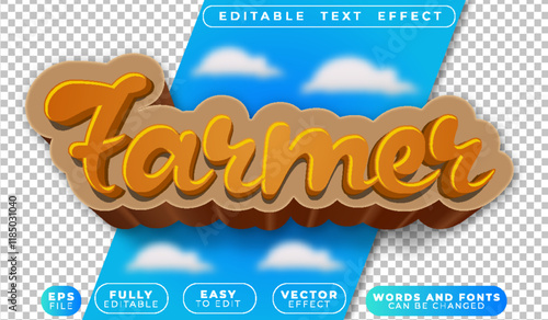 Farm Farmer Farmhouse Fully Editable Vector Text File